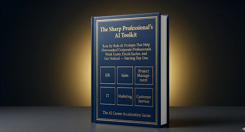 The Sharp Professional's AI Toolkit — 3D book mockup